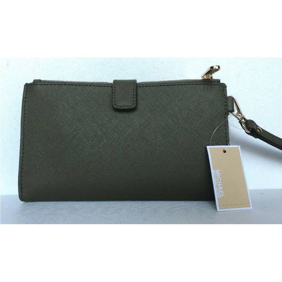 New Michael Kors Jet Set Travel Double zip wristlet wallet Leather Duffle - Picture 3 of 6